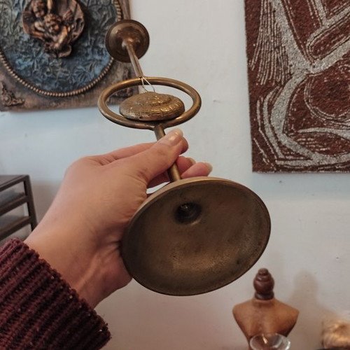 Vintage candle holder with hanging shell element used