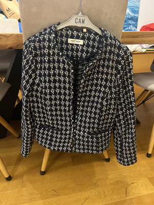 Naf Naf jacket like new, cotton, size medium, white and blue