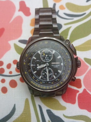 Seiko Flightmaster 7T62-0HM0 ανδρικό ρολόι σαν καινούργιο, μαύρο