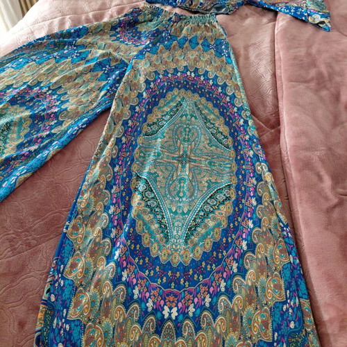 Boho set with pants and crop top one size like new