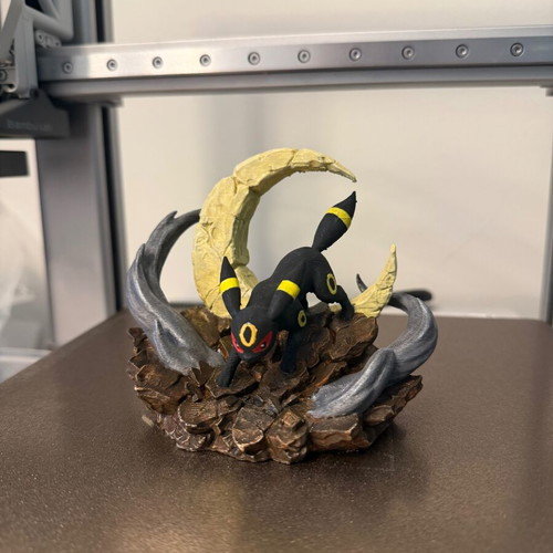 Umbreon diorama figure, handmade 3D printed and painted