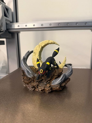 Umbreon diorama figure, handmade 3D printed and painted