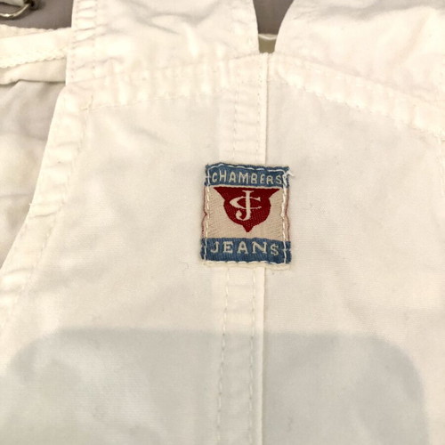 Vintage 90s Chambers White Denim Overall Skirt Size L like new