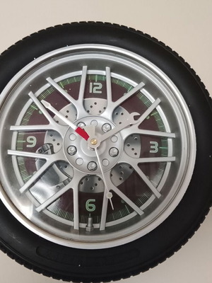Car wheel wall clock used, analog