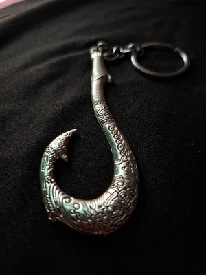 Disney Moana silver keychain like new