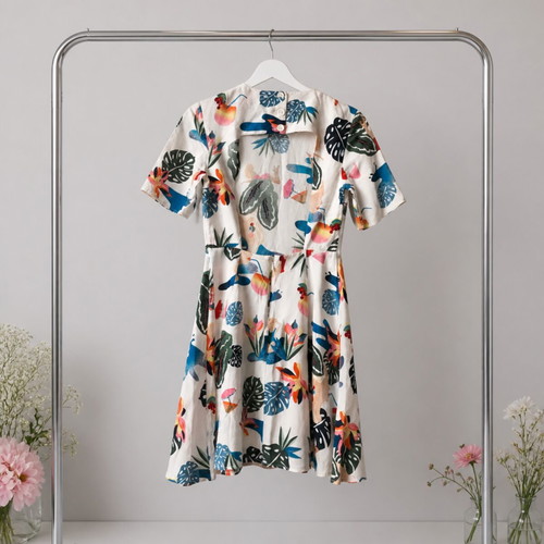& Other Stories Summer dress with open back like new, multicolor, size XS/S