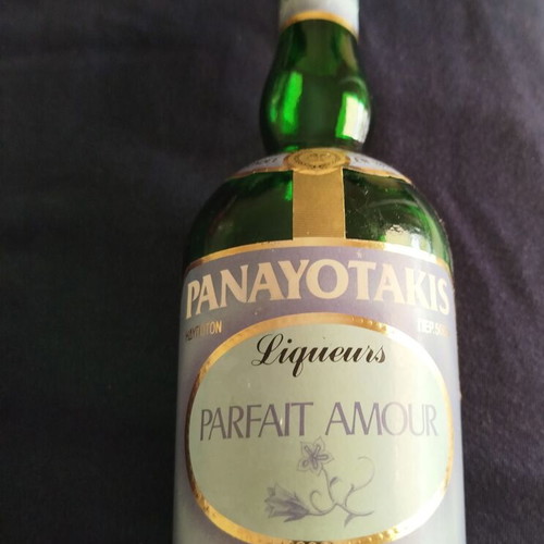 Parfait Amour vintage liqueur bottle used 1981