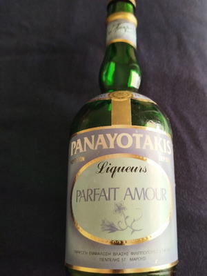 Parfait Amour vintage liqueur bottle used 1981