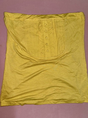 Strapless top L vintage new, κίτρινο