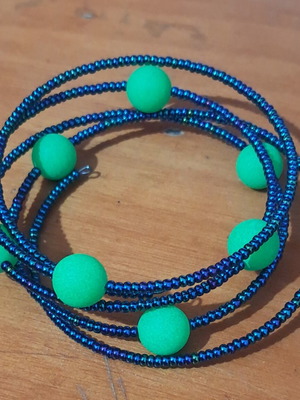 Handmade bracelet blue and green made to order