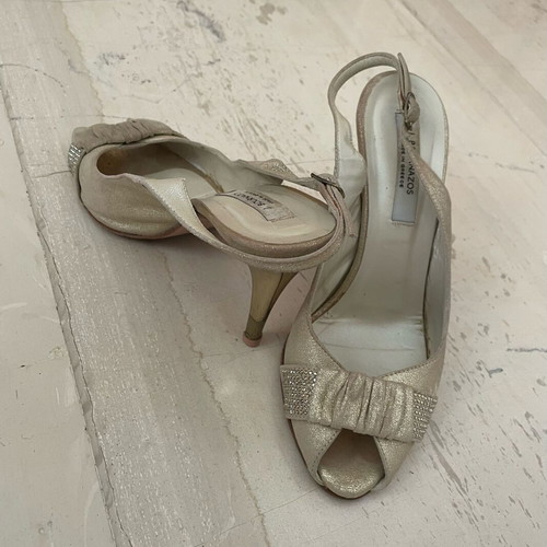 J Bournazos gold sandals like new, 10cm heels, size 37