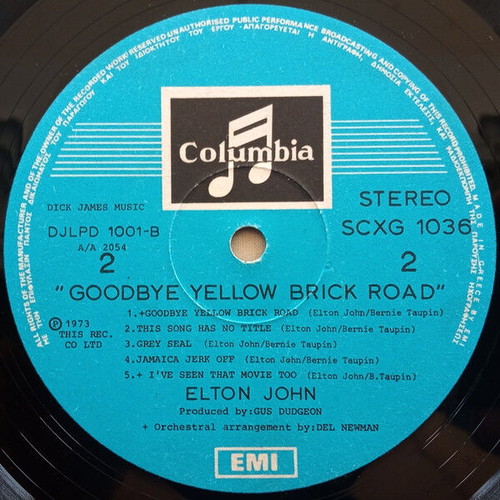 Elton John Goodbye Yellow Brick Road vinyl record used, rock