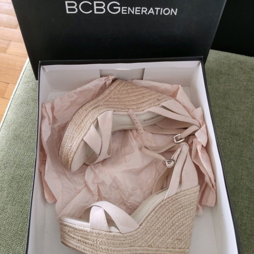 Women's platform shoes new size 39, leather, beige