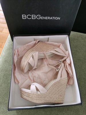 Women's platform shoes new size 39, leather, beige