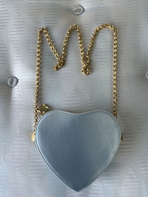 Escada Vintage Heart Bag used, ice blue satin