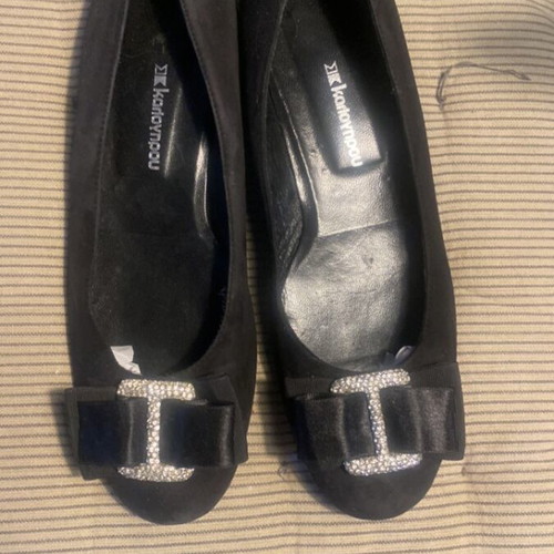 Kalogirou ballerinas used, leather inside and suede outside, size 36.5, black