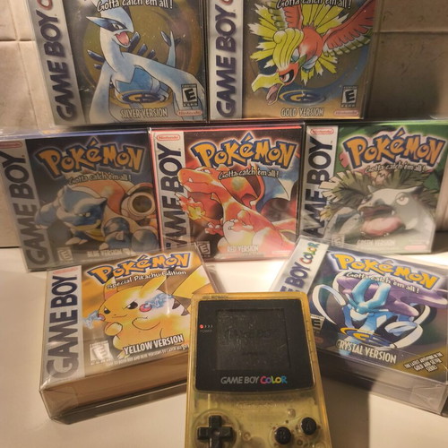 Game Boy Color like new with Pokemon game and custom case