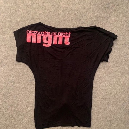 Backless top used, black and pink, size S