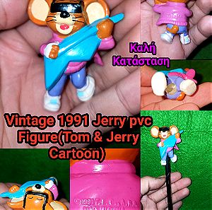 Vintage Jerry 1991 Pvc Figure Tom & Jerry Cartoon  Ροκάς με ηλεκτρική κιθάρα Σπάνια ιδιαίτερη φιγούρα που μπαίνει σε μολύβια