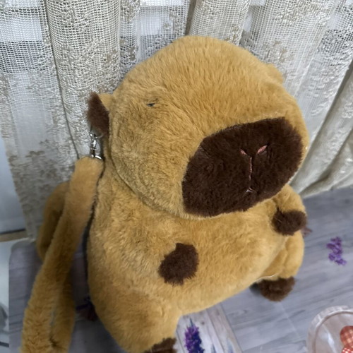 Plush Capybara Backpack used, kawaii soft toy bag