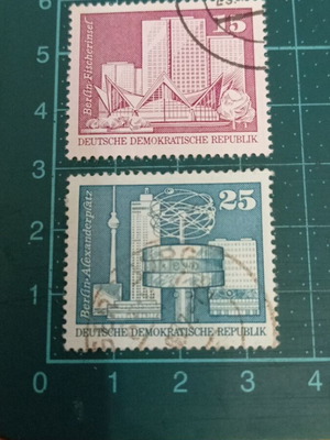 Γραμματόσημα DDR Γερμανίας 1973, Berlin buildings, Fisherman's Island και Alexanderplatz