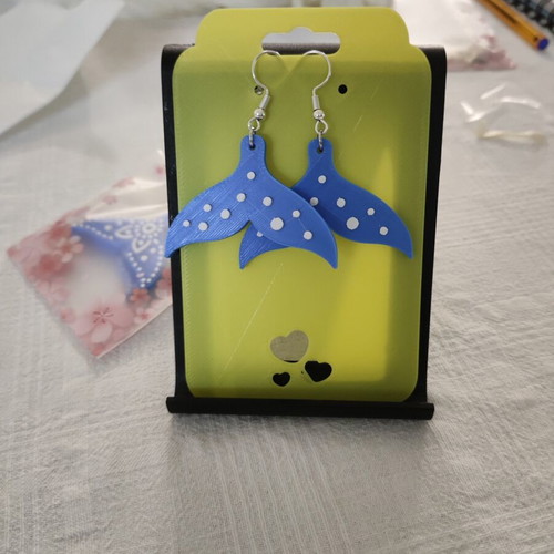 Blue Mermaid Tail 3D Printing Earrings made to order