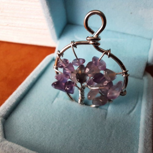 Tree of Life pendant made of natural amethyst crystal new