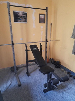 X-TREME STORES weight rack with flat and incline exercise bench