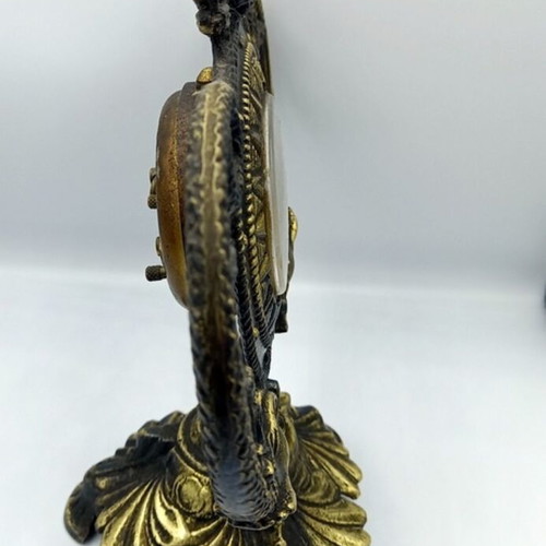 Vintage Blessing used mechanical table clock with 2 dragons