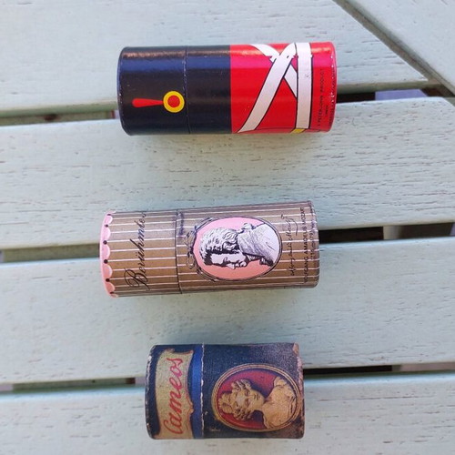 Vintage matchboxes used, pack of 3, 1970