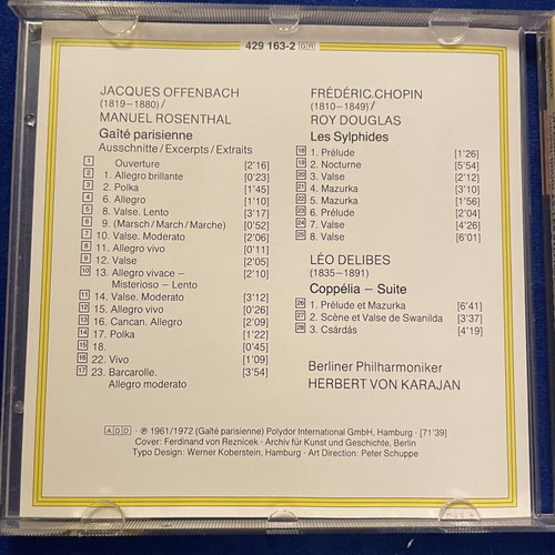 CD Berlin Philharmonic conducted by Herbert von Karajan 1989 like new