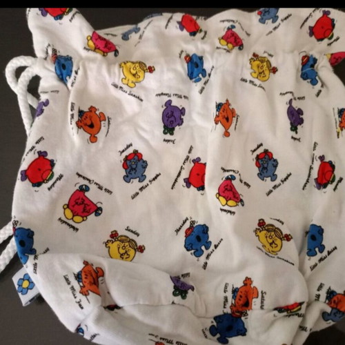 Vintage fabric pouch bag Little Miss like new