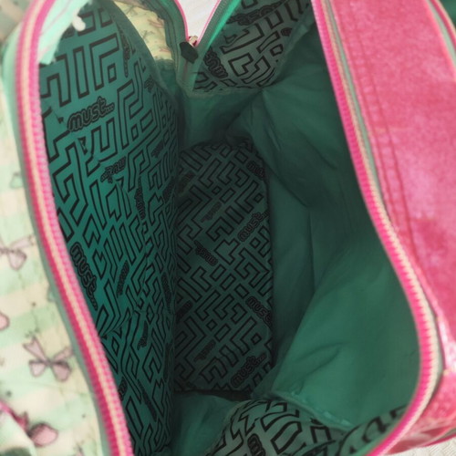 Must Follow Your Dream school backpack, turquoise and pink