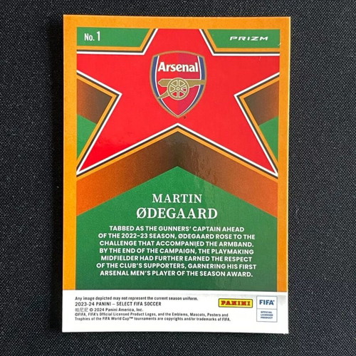 Martin Odegaard 2023-24 Panini Select FIFA Select Stars Silver Prizm Holo card like new