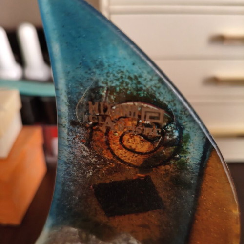 Handmade Blown Glass Sailboat Like New