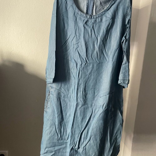 Fransa dress like new, slim denim, 3/4 sleeve, size M