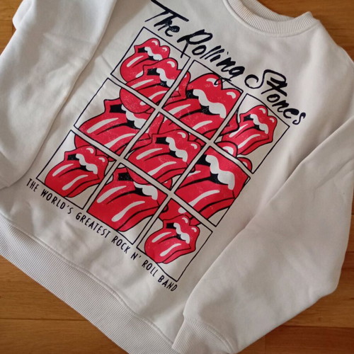 Rolling Stones Zara hoodie like new, beige and red, size S