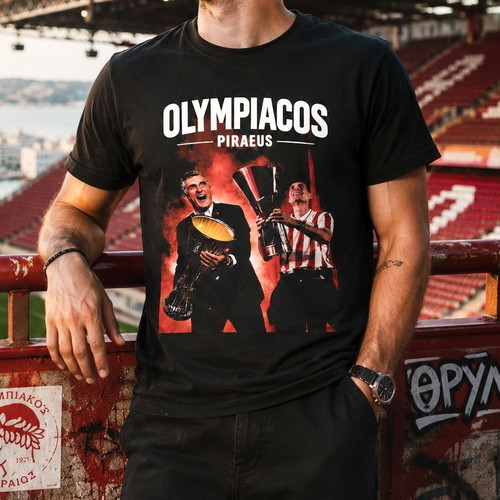Olympiacos Piraeus T-Shirt new, fan edition, black