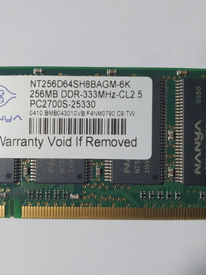 NANYA 256MB DDR-333MHZ SO-DIMM used for laptop