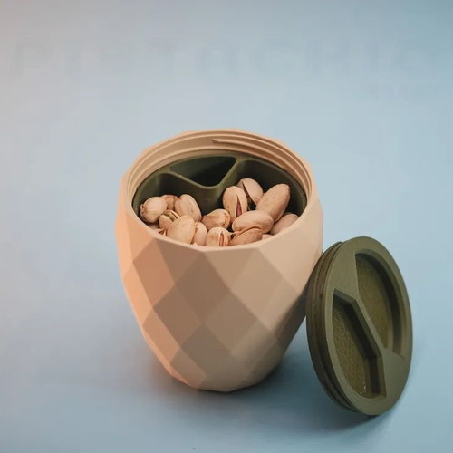 Portable nut bowl with screw lid made to order