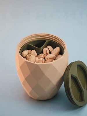 Portable nut bowl with screw lid made to order