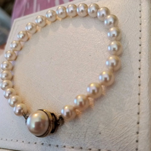 Majorica pearl bracelet 925 silver clasp used
