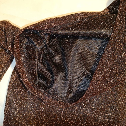 Glitter dress see-through with rhinestones brown like new