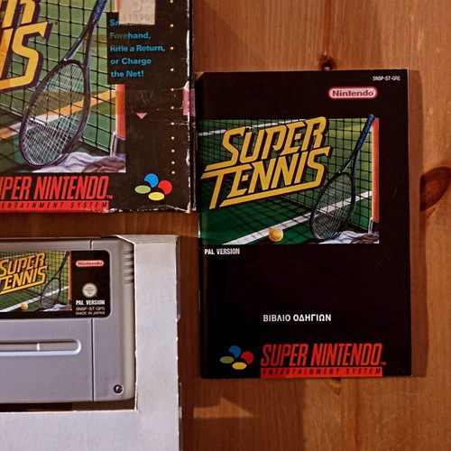 Super Tennis Super Nintendo Entertainment System game, PAL Greek version