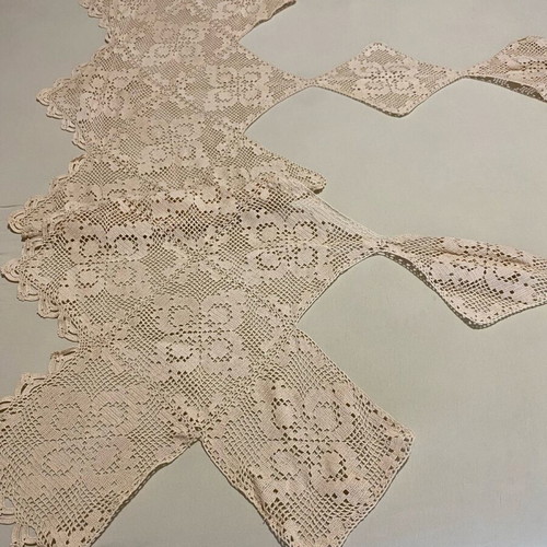 Handmade old table runner used