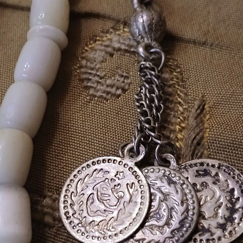 Worry beads used with 33 beads, probable semi-precious stone