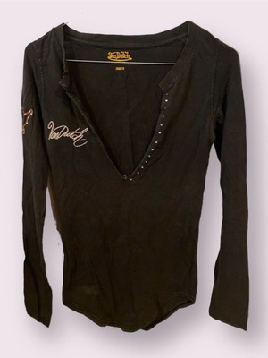 Von Dutch women's long-sleeve blouse used, brown, size S