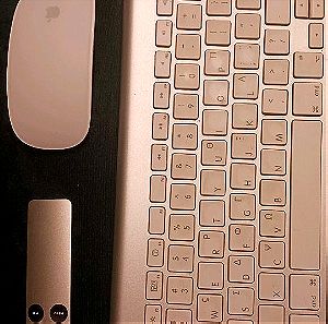 Apple keyboard and Apple mouse and Apple remote control all together
