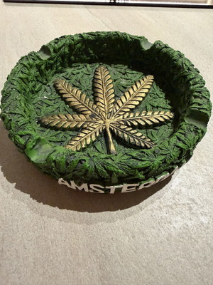Ashtray embossed glass like new