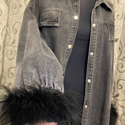 Women's jean jacket graphite black like new, size M